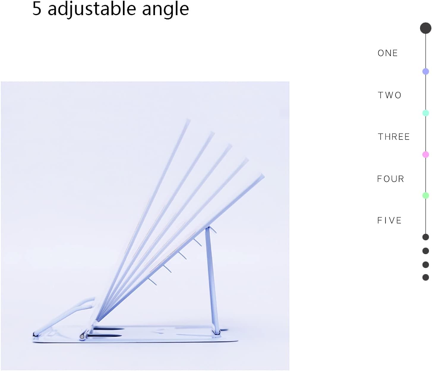 Adjustable Metal Book Stand for Kitchen and Office Blue