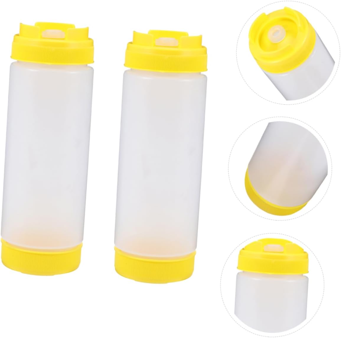 OKUMEYR 2PCS Two Headed Squeeze Sauce Bottles 20oz Reusable 1