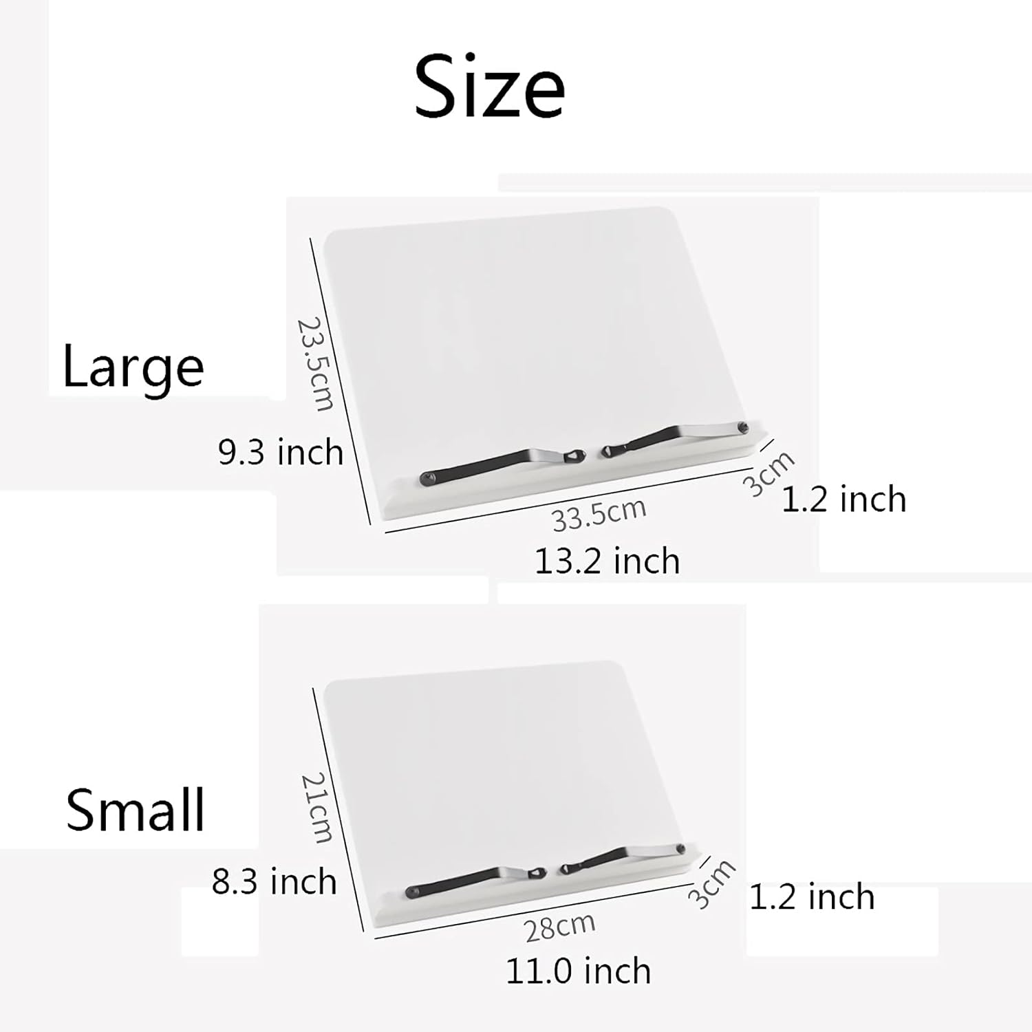Adjustable White Cookbook Stand Holder with 5 Angles and Height