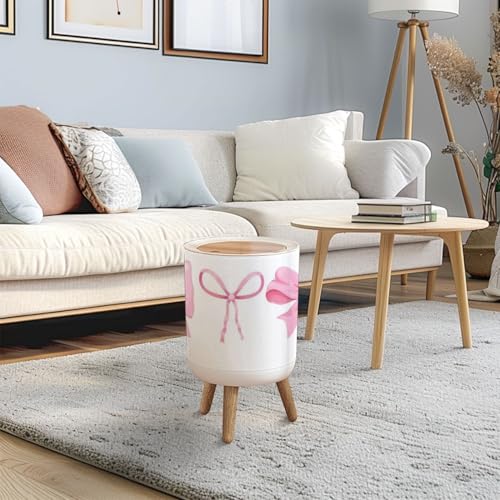 Pink Bow Trash Can with Y2K Aesthetic Design