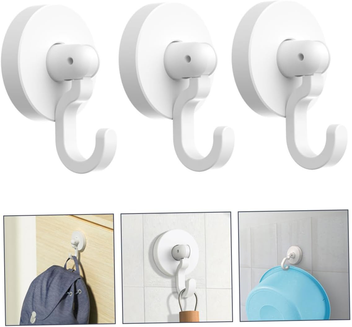 Healifty 3Pcs Self Adhesive Wall Hooks for Bathroom and Kitchen 1