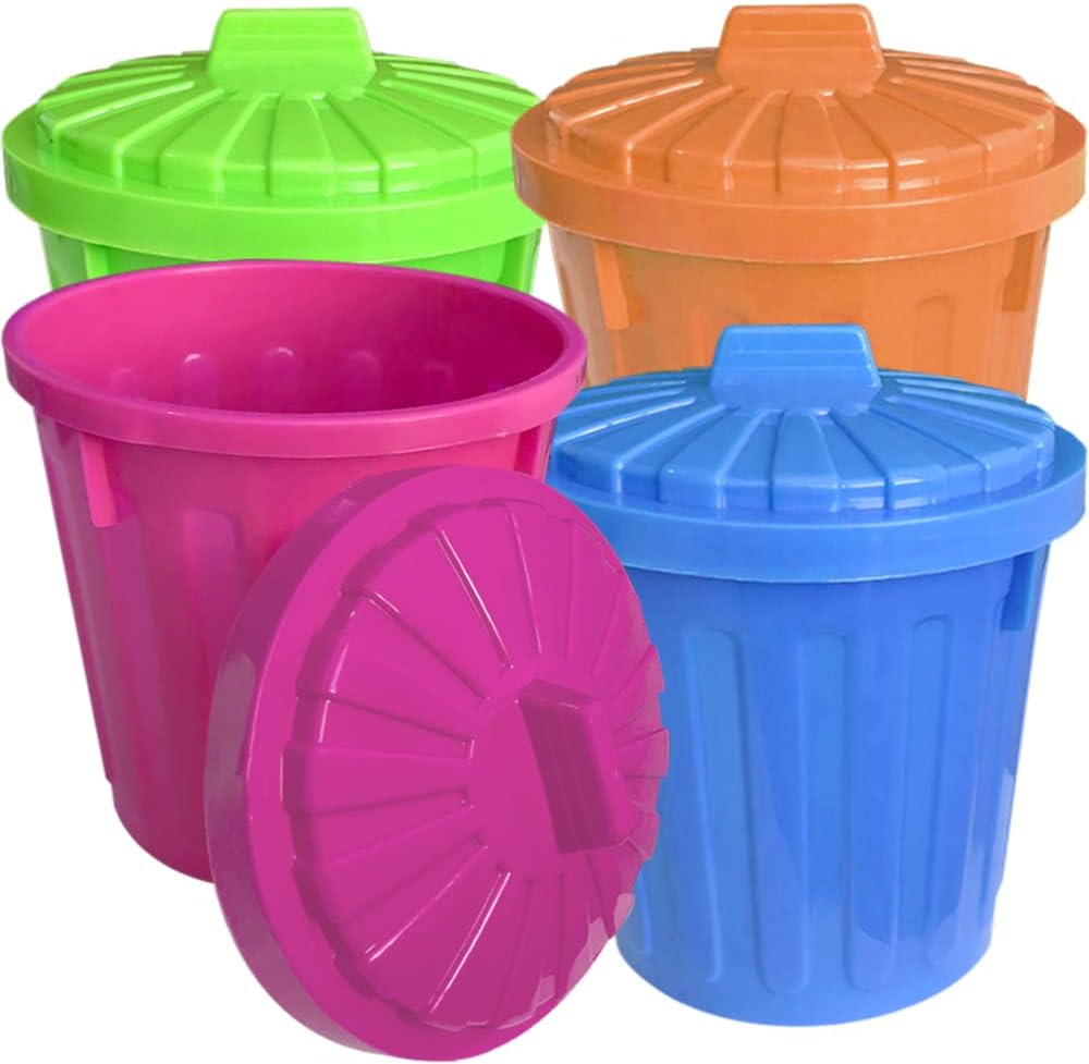 ArtCreativity Large Trash Cans Set with Lids - Set of 4