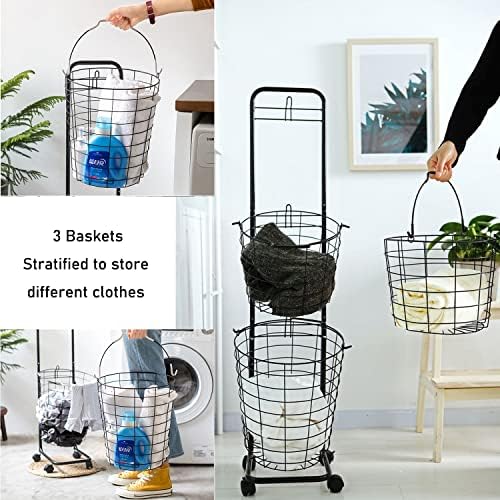 MYOYAY 3-Tier Laundry Cart on Wheels