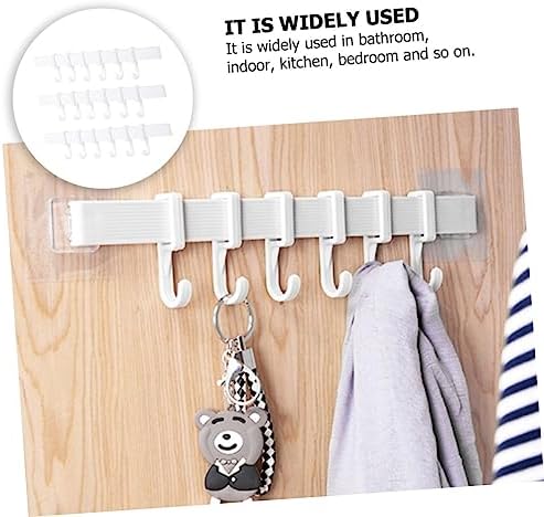 3Pcs Plastic Adhesive Hook Racks for Bathroom and Kitchen Storage