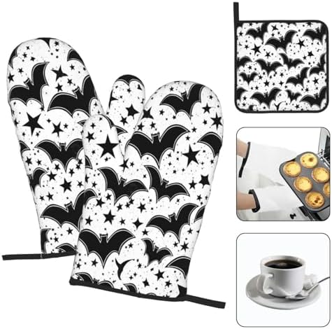 Beubebim Bat Print Oven Mitts Set of 3