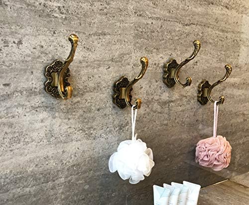 SDH Antique Brass Coat Hooks - Heavy Duty Rust Resistant