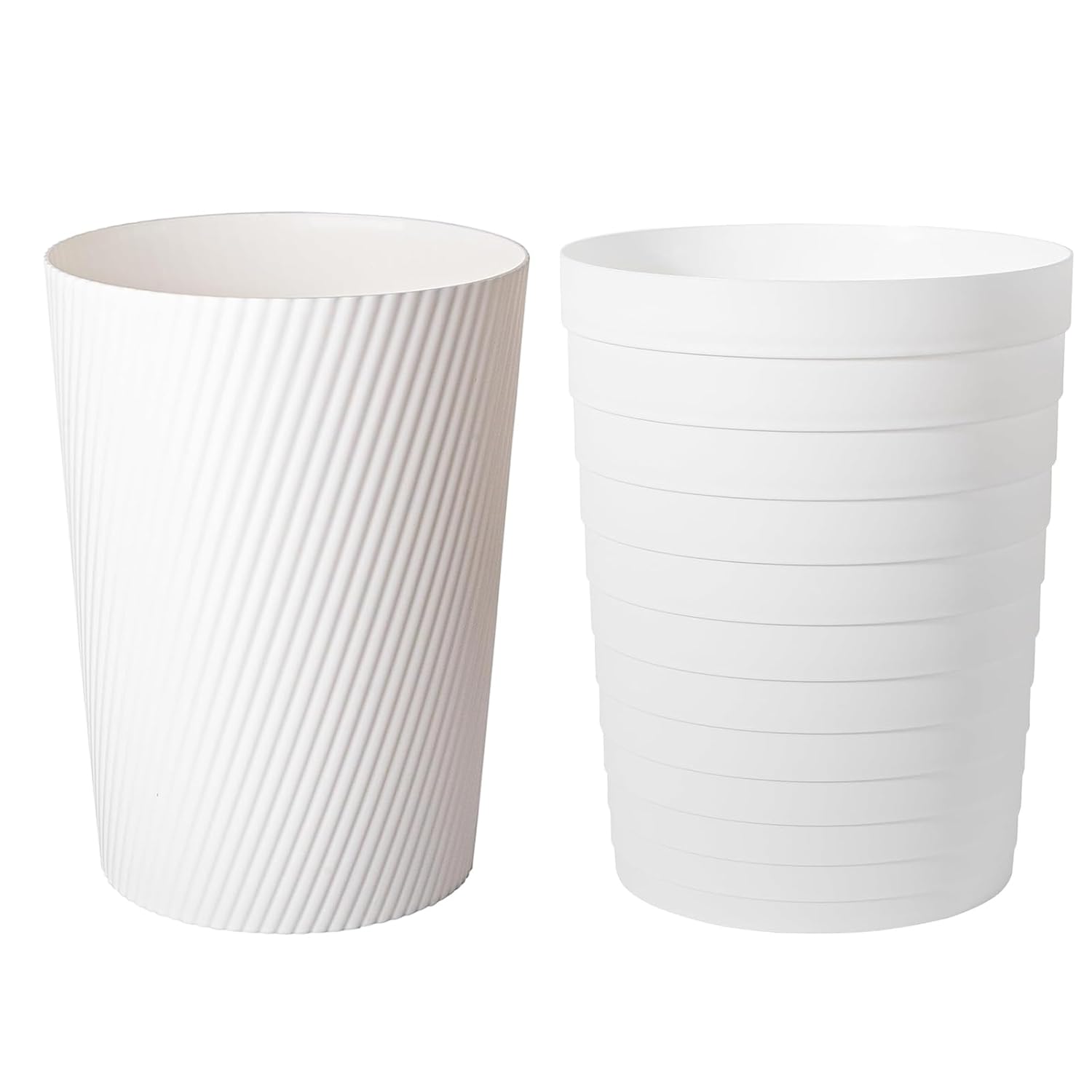 UUJOLY Small Trash Can Wastebasket White 1