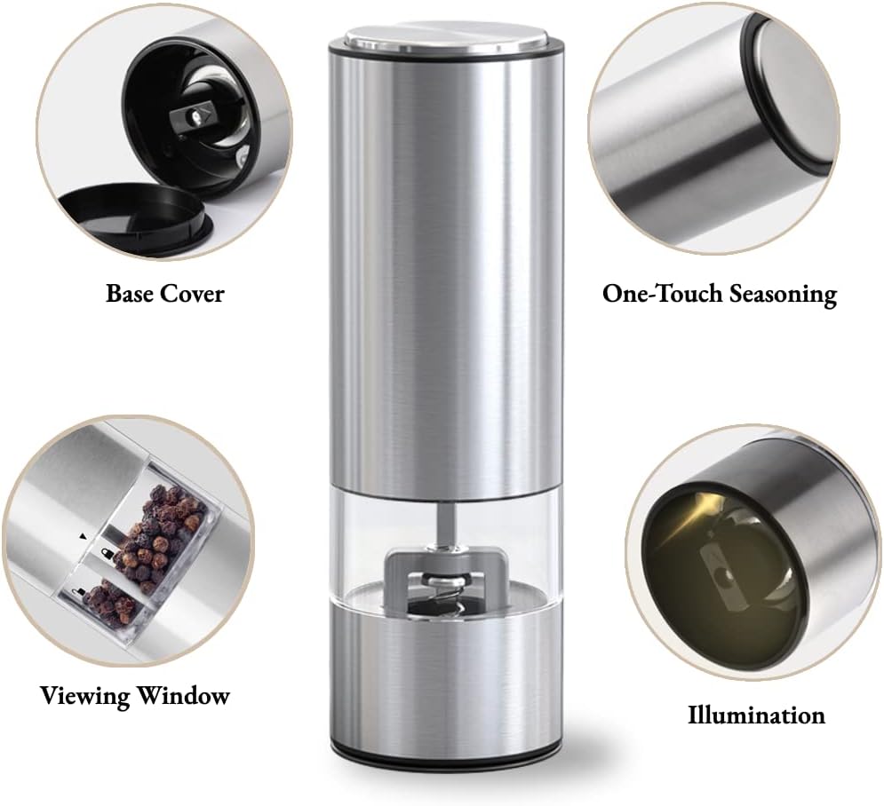 GRUTZ Electric Salt Pepper Grinder Set 1