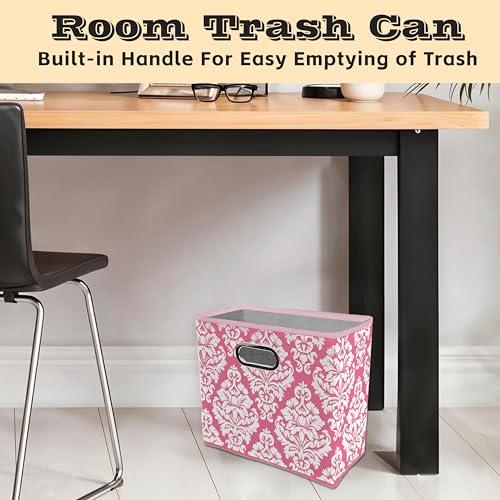 Fabric Waste Basket with Handle Waterproof and Retractable Design