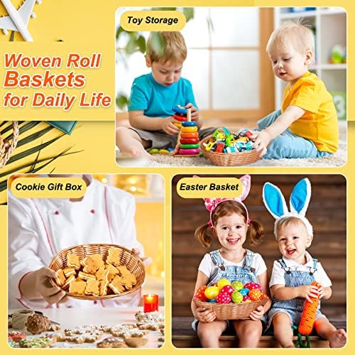 36 Piece Plastic Wicker Bread Serving Basket Set