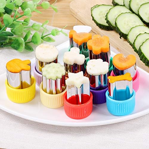 12 Piece Mini Cookie Cutters with Vegetable Cutter Shapes Set