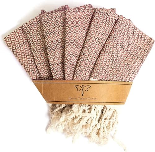 SMYRNA TURKISH COTTON Dish Towels Pack of 6 12x12 Inch