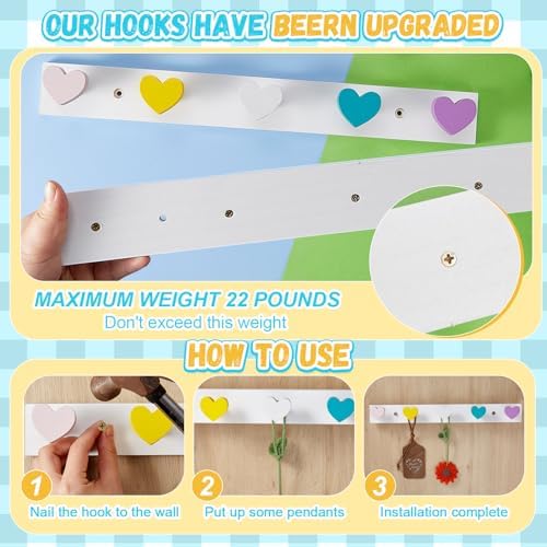 Maitys Kids Heart Shape Wall Coat Rack