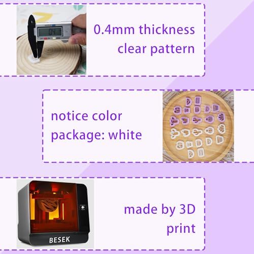 BESEK 10 Pcs Square Polymer Clay Cutters for Jewelry