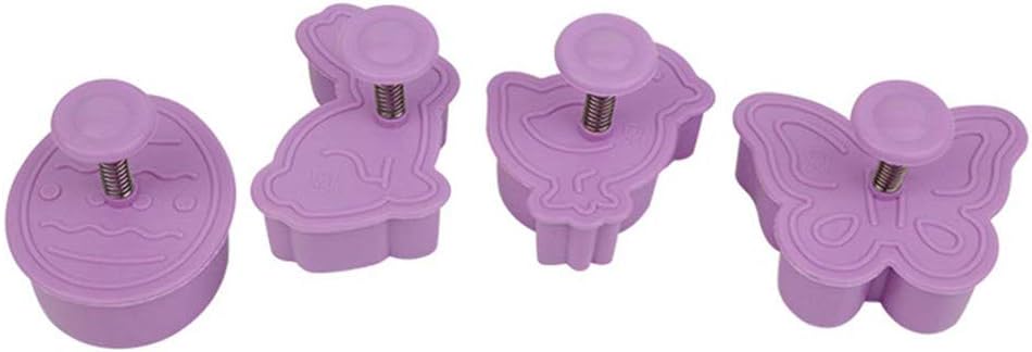 4Pcs Easter Cake Molds 3D Plastic Cookie Molds Non-Stick DIY Baking Tools