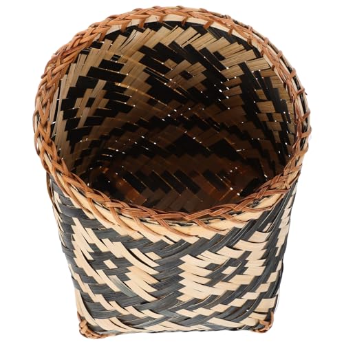 MAGICLULU 8 Inch Bamboo Wicker Trash Can Boho Decor