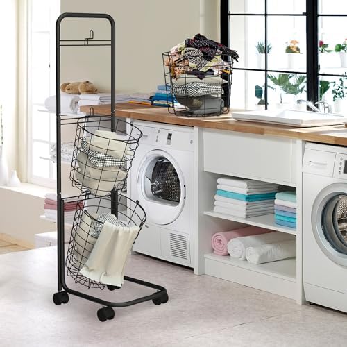 MYOYAY 3-Tier Laundry Cart on Wheels
