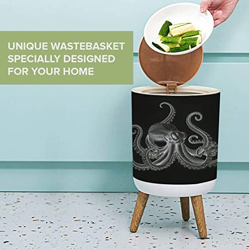 NBWEE Marine Animal Theme Trash Can with Lid 18 Gallon 1