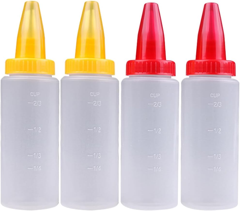 Luxshiny 4PCS Transparent Squeeze Bottles with Scale