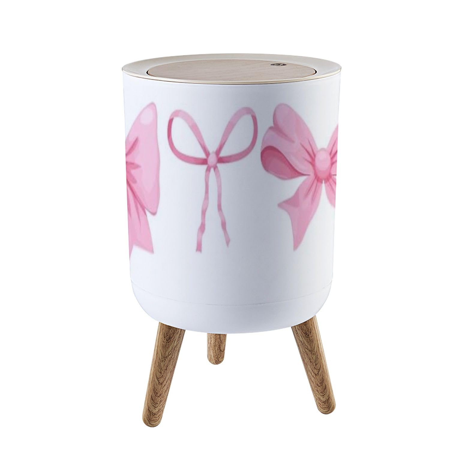 Pink Bow Trash Can with Y2K Aesthetic Design