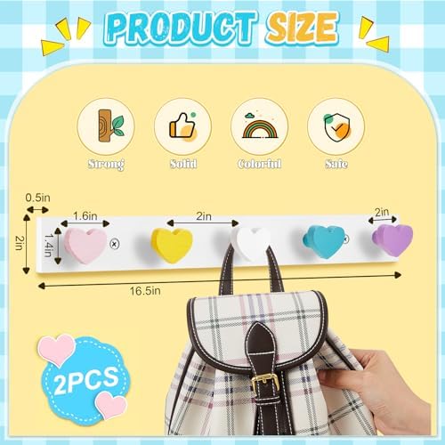 Maitys Kids Heart Shape Wall Coat Rack