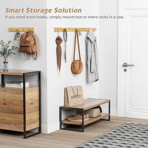 Forbena Wall Mount Coat Rack Set of 4 16 Hooks