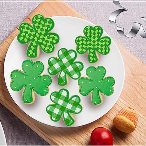 St Patricks Day Shamrock Cookie Cutters 4 Pack Stainless Steel