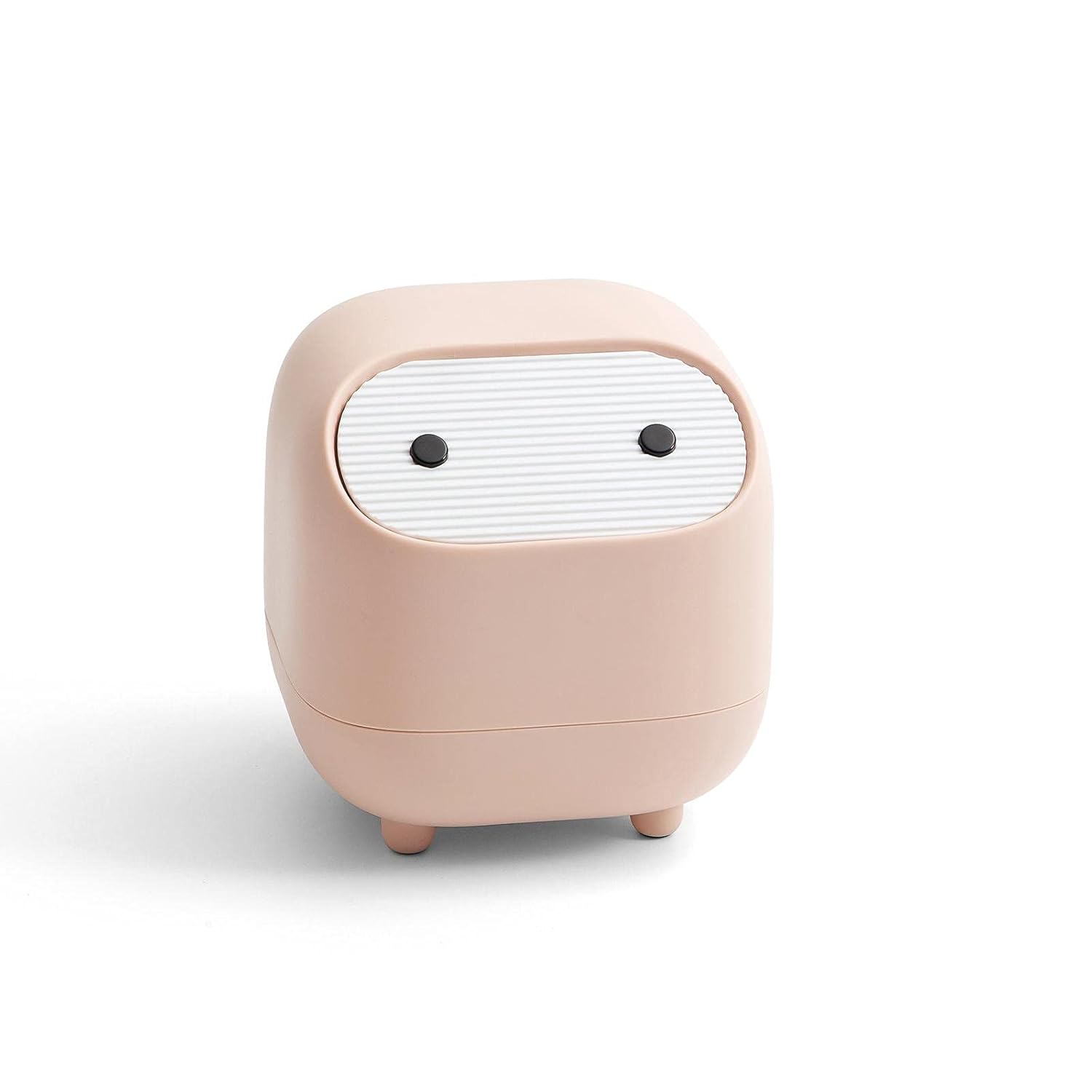Mini Trash Can with Lid - Cute Ninja Design Pink