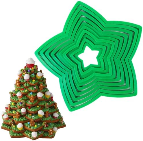 KAISHANE 10pc 3D Star Cookie Cutter Set for Christmas Tree Gift Baking