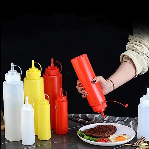 Plastic Squeeze Bottles with Cap 300ml Single Hole White