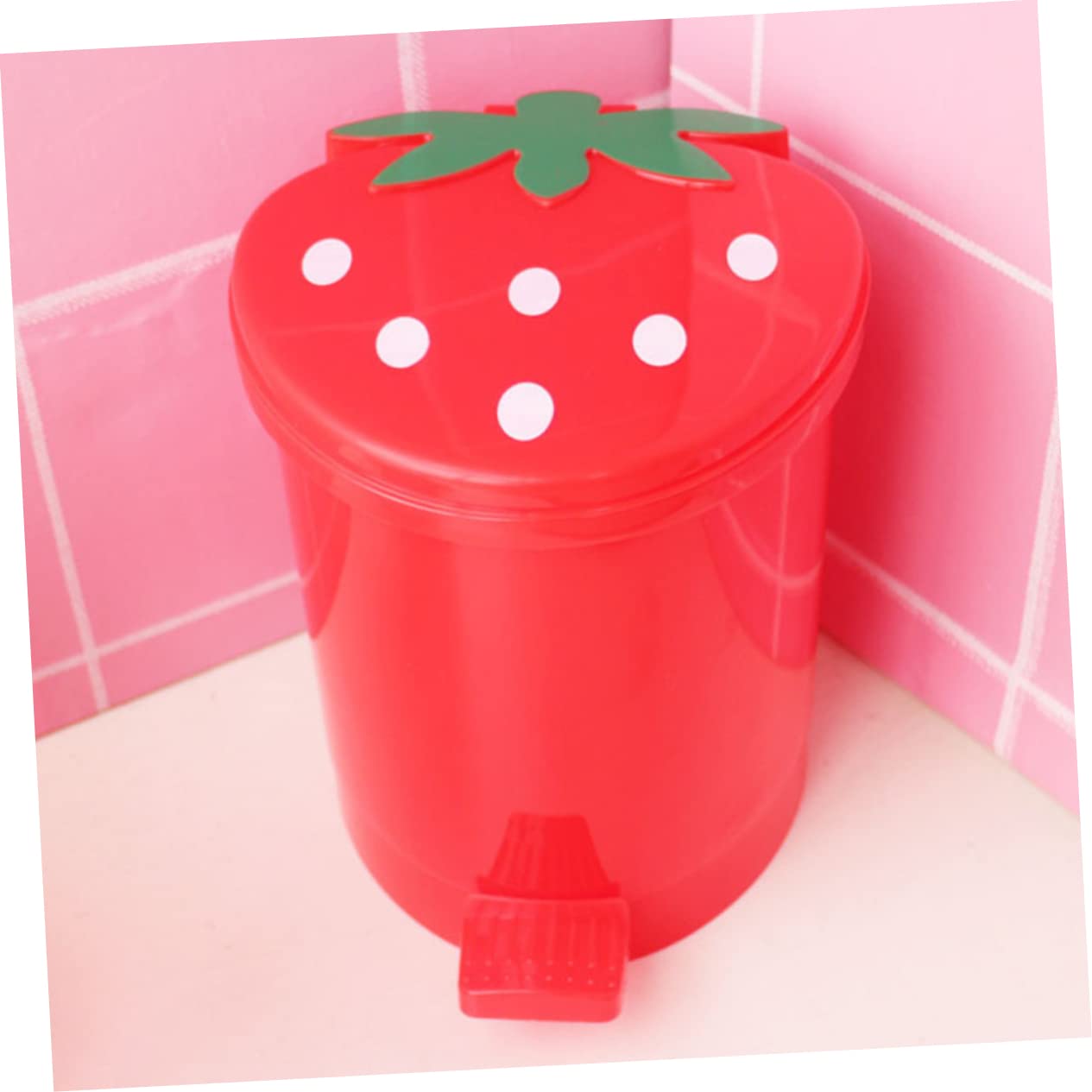 BUGUUYO Cute Strawberry Shaped Trash Can for Kids and Office