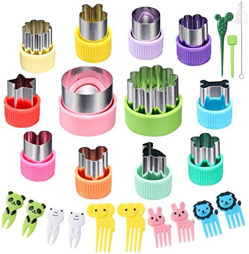 12 Piece Mini Cookie Cutters with Vegetable Cutter Shapes Set