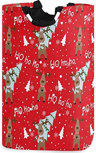 visesunny Large Capacity Laundry Basket Deer Snowflake Hamper