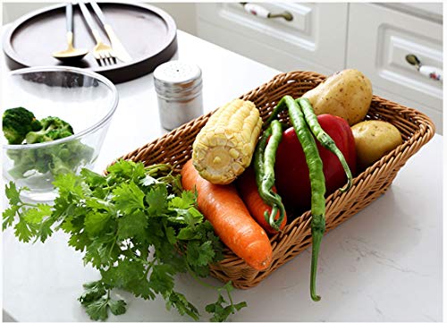 Teng Lang 12 Poly Wicker Bread Baskets with Design