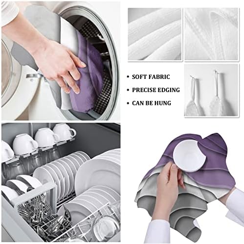 Falaniique 2PCS Ombre Purple Kitchen Towels