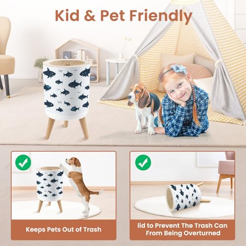 Cute Shark Trash Can 18 Gallon Dog Proof