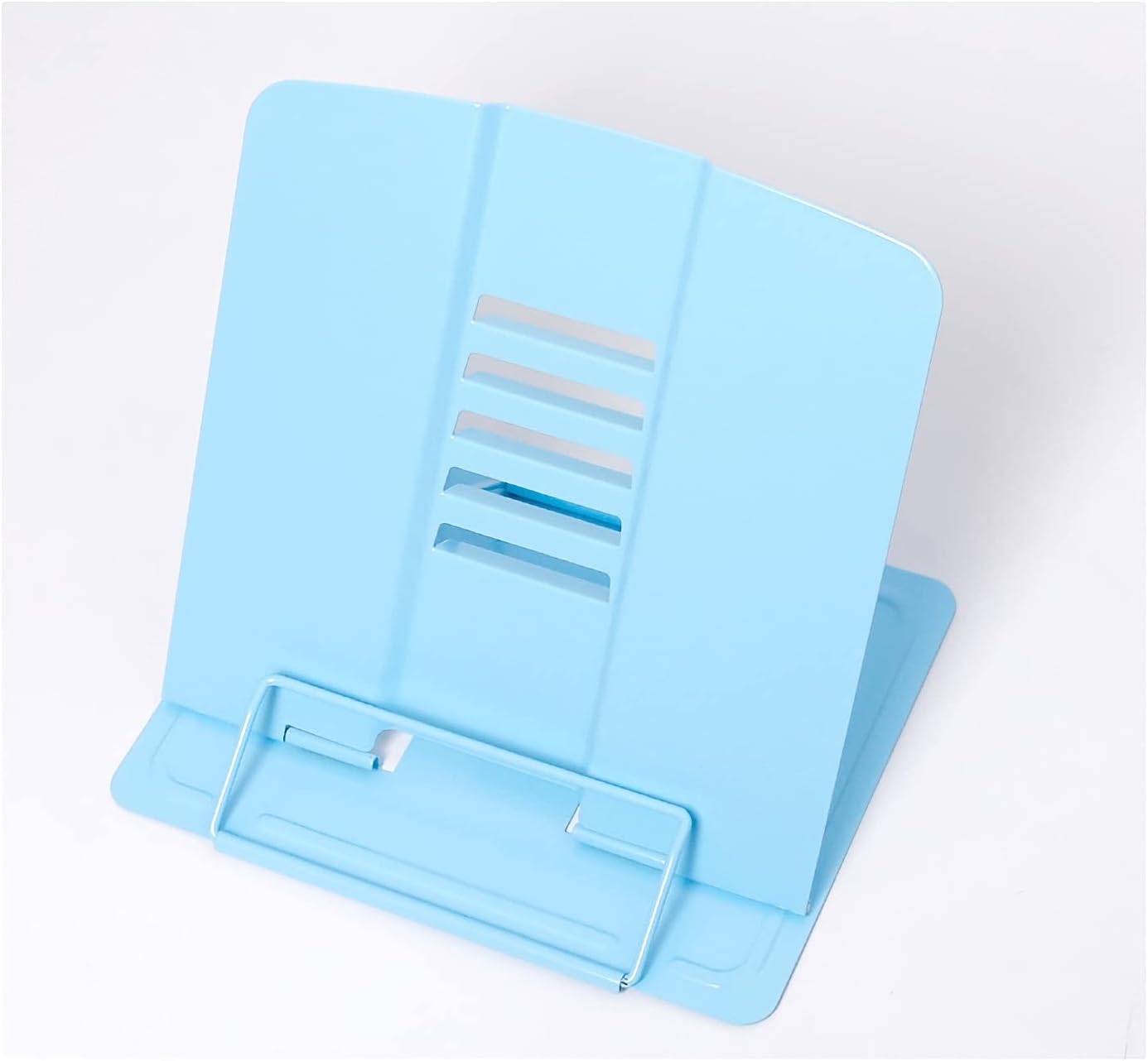 Adjustable Metal Book Stand for Kitchen and Office Blue