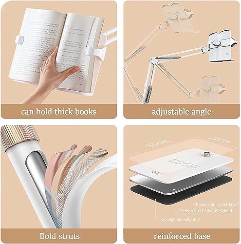Adjustable Floor Book Stand 180 Rotatable Multifunctional for Kitchen Office Study
