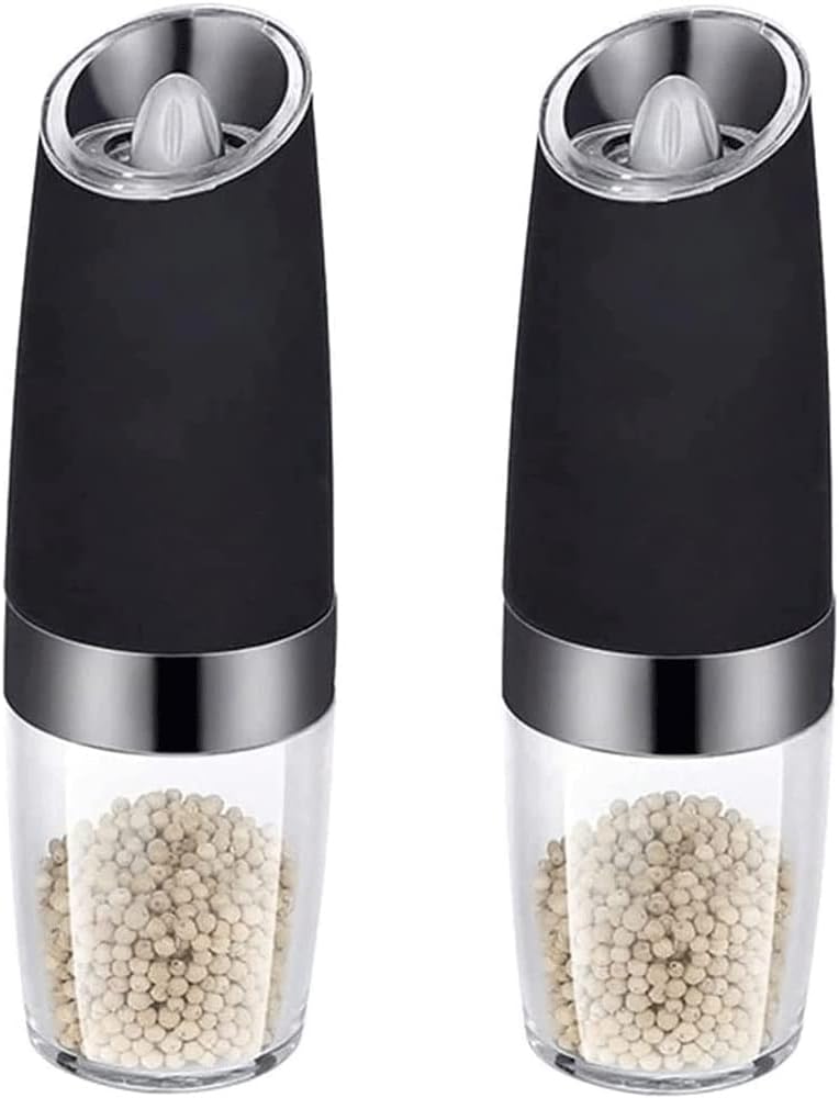 Elegant Salt Pepper Grinder Set with LED Light