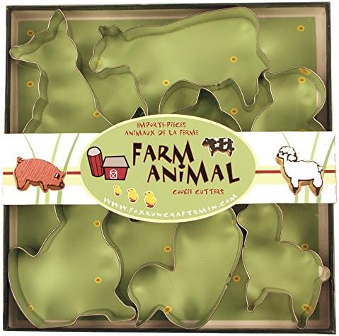 Fox Run Set Cookie Cutters 7-Piece Farm Animals Silver 1