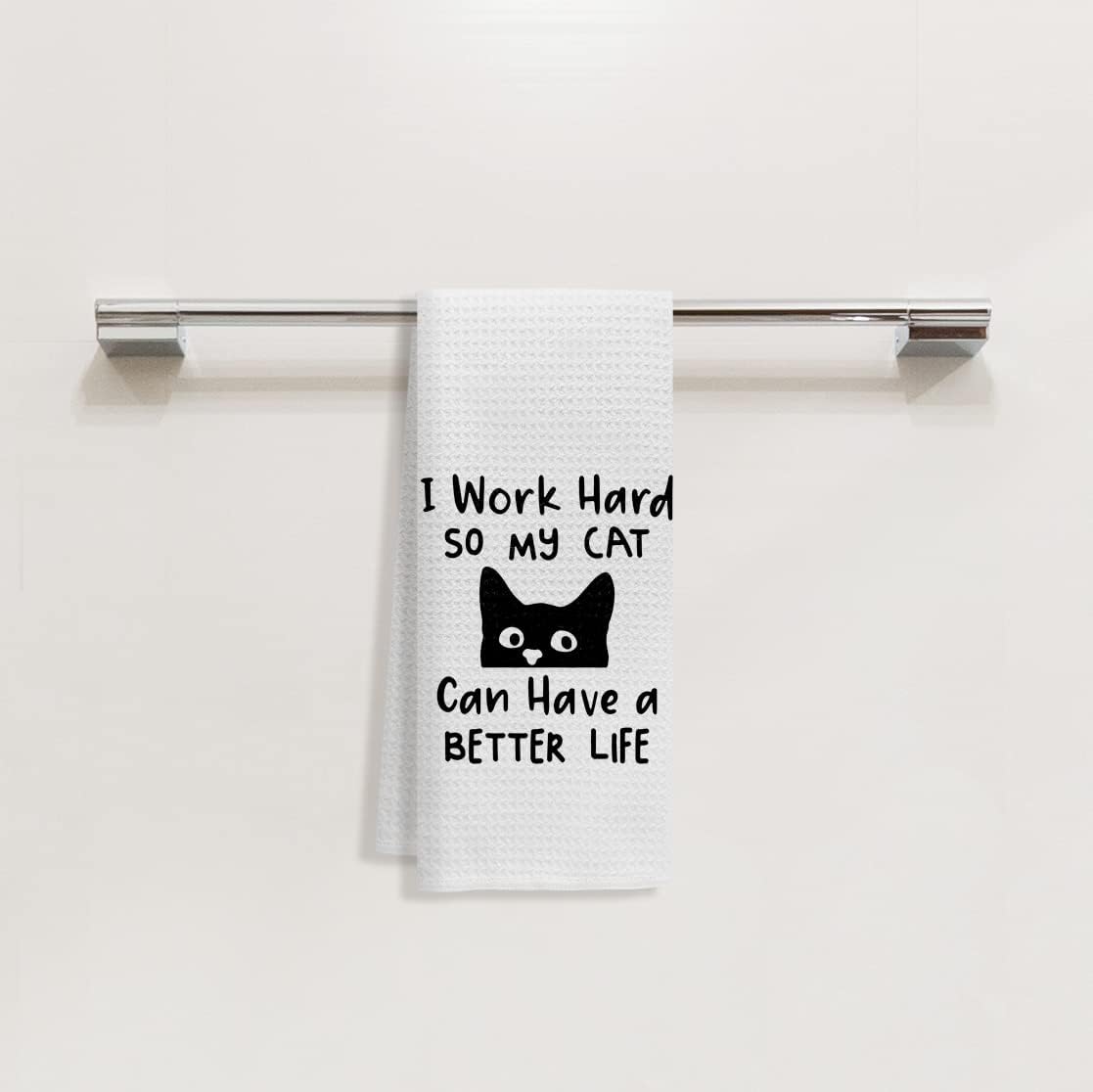 Voatok Black Cat Quote Bath Towel - 16x24 Inch