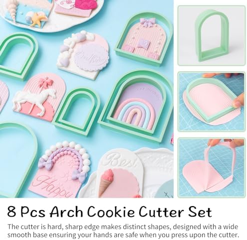 KALAIEN 8-Piece Arch Cookie Cutter Set