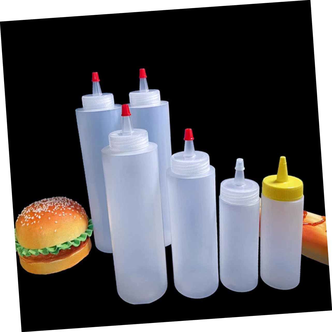 PRETYZOOM 2oz Mini Condiment Squeeze Bottles Set for Kitchen
