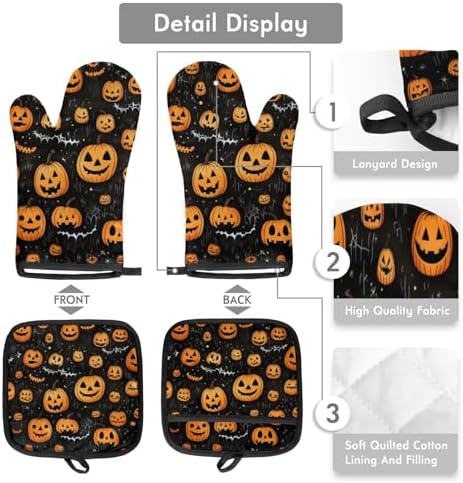 Aglebo Halloween Spider Web Oven Mitts Set of 2