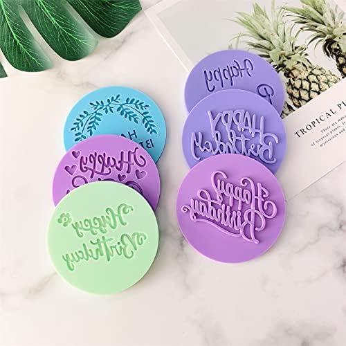 Aggert Silicone Birthday Pattern Cake Stencil 2Pcs