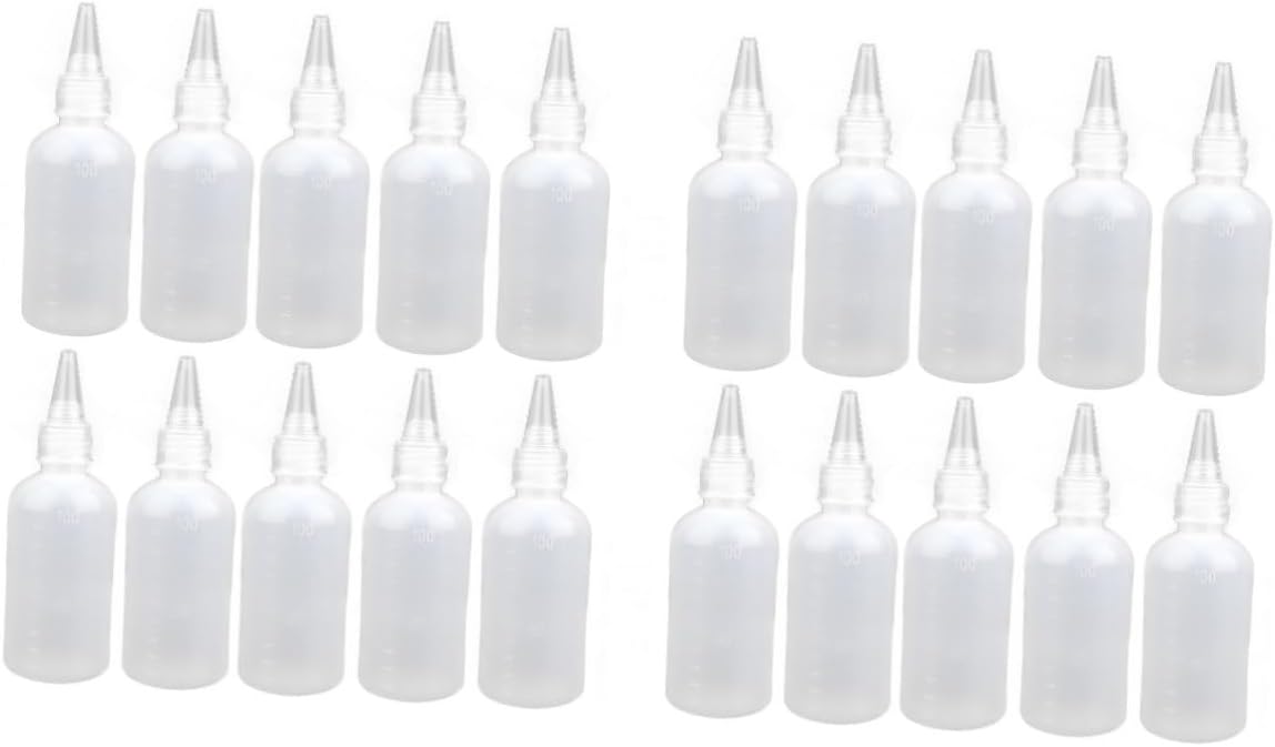 VINTORKY 20 Pcs Refillable White Condiment Squeeze Bottles