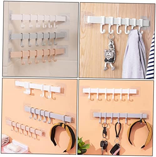 3Pcs Plastic Adhesive Hook Racks for Bathroom and Kitchen Storage