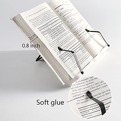 Adjustable White Cookbook Stand Holder with 5 Angles and Height