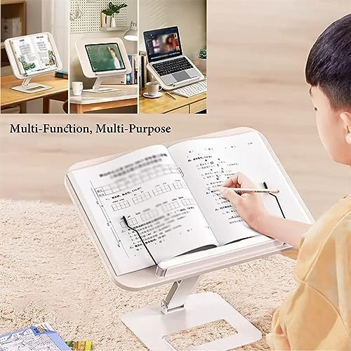 Yuidaaavzz Adjustable Cookbook Stand with Clips and Bookmark Holder 1