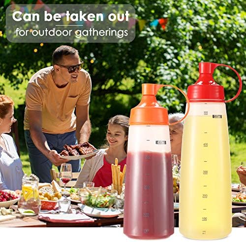 Ondiomn 300ml Clear Squeeze Bottles for Condiments and Baking